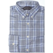 Kenneth Gordon Cotton Sport Shirt - Long Sleeve (For Men) in Blue/Black Checked Plaid - Closeouts