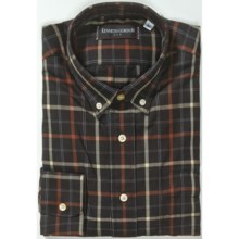Kenneth Gordon Cotton Sport Shirt - Long Sleeve (For Men) in Brown/Burnt Orange Multi Plaid - Closeouts