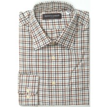Kenneth Gordon Cotton Sport Shirt - Long Sleeve (For Men) in Natural/Brown Multi Check - Closeouts