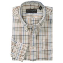 Kenneth Gordon Cotton Sport Shirt - Long Sleeve (For Men) in Natural/Multi Windowpane - Closeouts