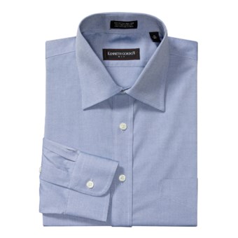 Kenneth Gordon Pinpoint Solid Dress Shirt - Cotton, Wrinkle-Free, Long Sleeve (For Men) in Blue