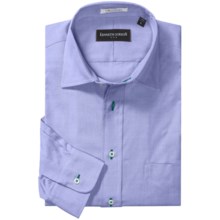Kenneth Gordon Pinpoint Sport Shirt - Contrast Buttonholes, Long Sleeve (For Men) in Medium Blue - Closeouts