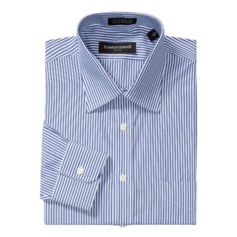 Kenneth Gordon Pinpoint Stripe Dress Shirt - Cotton, Wrinkle-Free, Long Sleeve (For Men) in White/Blue