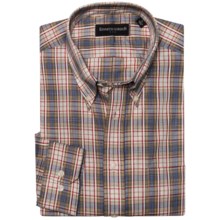 Kenneth Gordon Plaid Sport Shirt - Button-Down Collar, Long Sleeve (For Men) in Natural/Blue/Sage/Red Plaid - Closeouts