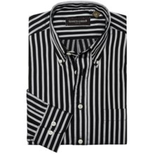 Kenneth Gordon Stripe Sport Shirt - Hidden Button-Down Collar, Long Sleeve (For Men) in Black/Silver - Closeouts