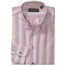 Kenneth Gordon Stripe Sport Shirt - Long Sleeve (For Men) in White/Pink/Purple/Orange Multi Stripes - Closeouts