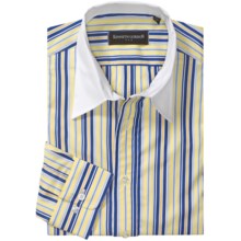 Kenneth Gordon Stripe Sport Shirt - Point Collar, Long Sleeve (For Men) in Yellow/Blue/White Collar - Closeouts