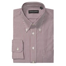 Kenneth Gordon Striped Broadcloth Dress Shirt - Long Sleeve (For Men) in Burgundy - Closeouts