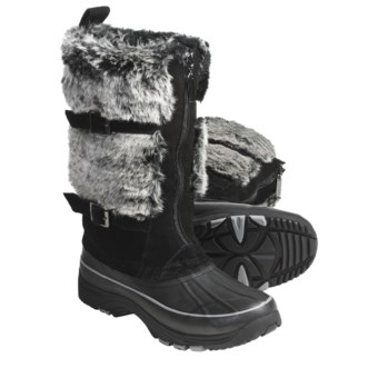 Khombu Arctic Zip Winter Boots - Waterproof, Plush Faux-Fur Lining (For Women) in Black
