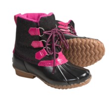 Khombu Glitter Bean High Winter Boots - Waterproof, Fleece Lined (For Girls) in Black - Closeouts