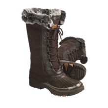 Khombu Highland High Suede Pac Boots - Waterproof, Plush Faux-Fur Lining (For Women) in Dark Brown - Closeouts