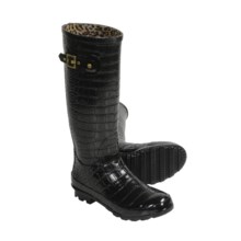 Khombu Kaymen Embossed Rubber Rain Boots (For Women) in Black - Closeouts