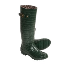 Khombu Kaymen Embossed Rubber Rain Boots (For Women) in Spruce - Closeouts