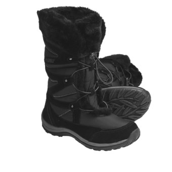 Khombu Marker Winter Boots - Suede-Nylon, Faux-Fur Lined (For Women) in Black