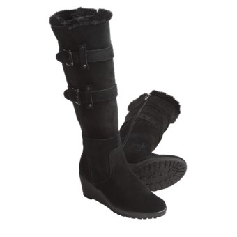 Khombu Rainbow Boots - Suede, Faux-Fur Lining (For Women) in Black