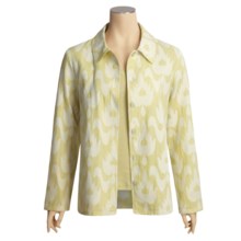 Kial Ikat Shirt Jacket - Cotton (For Women) in Sage/ Egret - Closeouts
