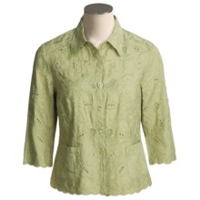 Kial Linen-Rich Battenberg Jacket (For Women) in Sage - Closeouts