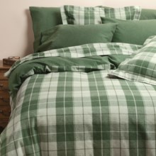 Kimlor Sierra Plaid Flannel Sheet Set - Queen, 6 oz. Cotton in Sage - Closeouts
