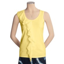 Kinross Cascade Ruffle Knit Shirt - Stretch Cotton, Sleeveless (For Women) in Sunlight - Closeouts