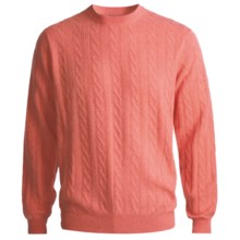 Kinross Cashmere Cable Sweater (For Men) in Coral - Closeouts