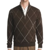 Kinross Cashmere Double Raker Mock Neck Sweater - Zip Neck (For Men)