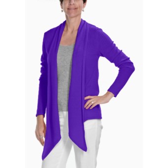 Kinross Cashmere Drape Cardigan Sweater - 2-Ply, 7-Gauge (For Women) in Violet