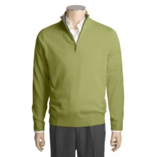 Kinross Cashmere Sweater - Zip Mock Neck (For Men) in Thyme/Zinc - Closeouts