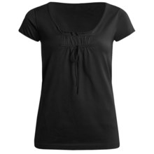 Kinross Cotton Tunic Shirt - Shirred (For Women)n) in Black - Closeouts