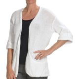 Kinross Cotton Twist Pocket Cardigan Sweater - 3-Ply, 14-Gauge, 3/4 Sleeve (For Women)