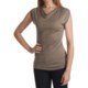 Kinross Lightweight Luxe Drape Neck Shirt - Modal-Cashmere, Short Sleeve (For Women)