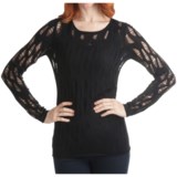 Kinross Lightweight Luxe Lace Stitch T-Shirt - 2-Ply, 14-Gauge, Long Sleeve (For Women)