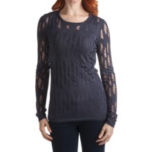 Kinross Lightweight Luxe Lace Stitch T-Shirt - 2-Ply, 14-Gauge, Long Sleeve (For Women) in Damask - Closeouts