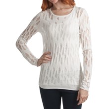 Kinross Lightweight Luxe Lace Stitch T-Shirt - 2-Ply, 14-Gauge, Long Sleeve (For Women) in Linen - Closeouts