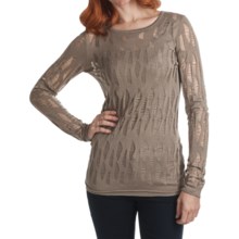 Kinross Lightweight Luxe Lace Stitch T-Shirt - 2-Ply, 14-Gauge, Long Sleeve (For Women) in Twine - Closeouts