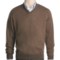 Kinross Plaited Jersey Sweater - Cashmere, V-Neck (For Men) in Bramble/Stag