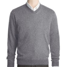 Kinross Plaited Jersey Sweater - Cashmere, V-Neck (For Men) in Zinc/Charcoal - Closeouts