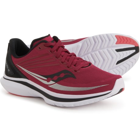 Saucony Kinvara 12 Running Shoes - Wide Width (For Women) - CHERRY/SILVER (6W )
