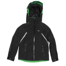 KJUS Carina Jacket (For Girls) in Black/Bright Green/White - Closeouts