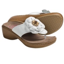 Klogs Aloha Thong Sandals - Leather (For Women) in White Smooth - Closeouts