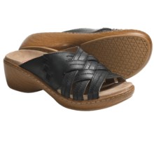 Klogs Tropical Platform Sandals - Leather (For Women) in Black Smooth - Closeouts
