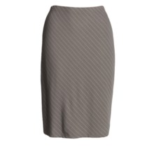 Knee-Length Diagonal Stripe Skirt - Stretch Jersey (For Women) in Grey - 2nds