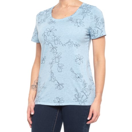 CandC California Knit Print T-Shirt - Short Sleeve (For Women) - MOUNTAIN SPRING (S )