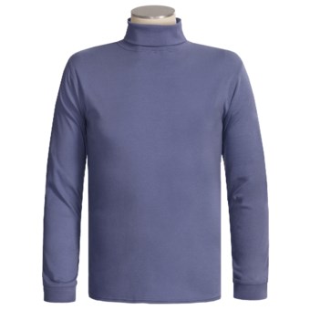 Kombi Combed Cotton Turtleneck - Long Sleeve (For Men) in Mariner Blue