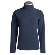 Kombi Combed Cotton Turtleneck - Long Sleeve (For Women) in Navy - Overstock