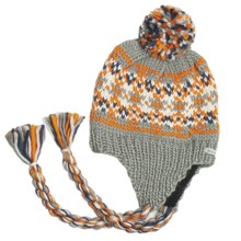 Kootenay Knitting Company Gjorvic Pom Beanie Hat - Ear Flap (For Men and Women) in Light Grey - Closeouts
