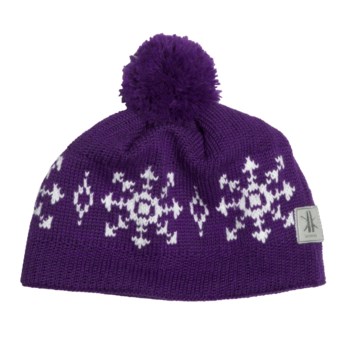 Kootenay Knitting Company Lillehammer Pom Hat - Merino Wool (For Men and Women) in Purple