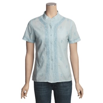 Kuhl Namaste Organic Cotton Shirt - Short Sleeve (For Women) in Blue