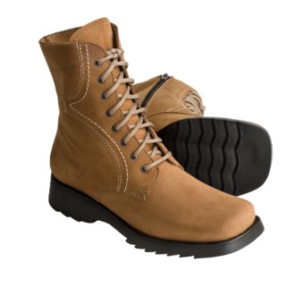 La Canadienne Liza Leather Boots - Lace-Ups (For Women) in Camel Nubuck