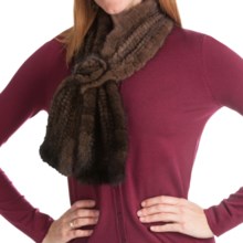 La Fiorentina Mink Slip-Thru Muffler with Rosette (For Women) in Brown - Closeouts