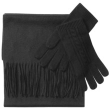 La Fiorentina Scarf and Glove Set - Cashmere-Wool (For Women) in Black - Closeouts